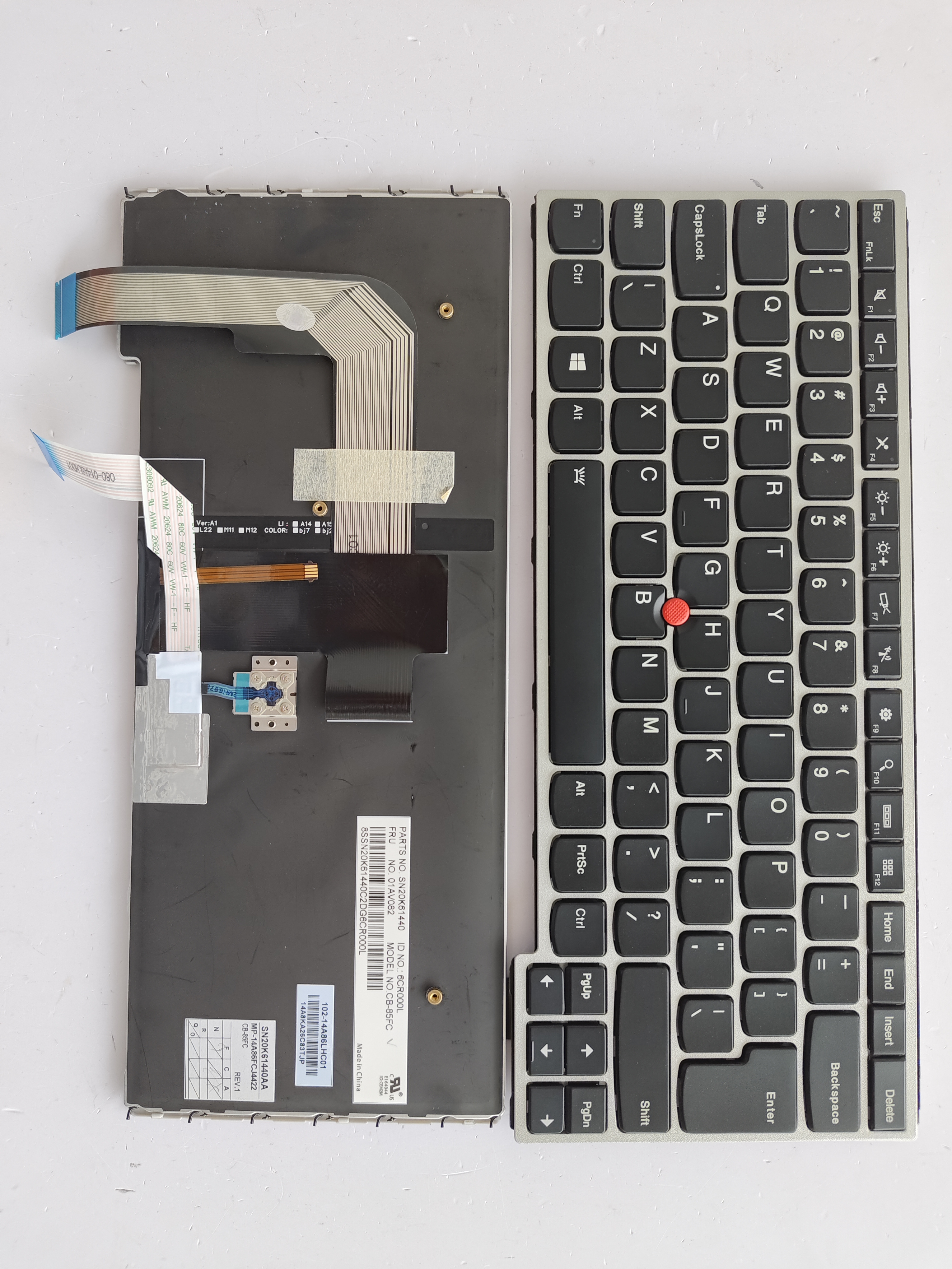 Picture of New Replacement Laptop Keyboard For IBM YOGA14/YOGA460 SILVER FRAME BLACK With Point Backlit UI Layout